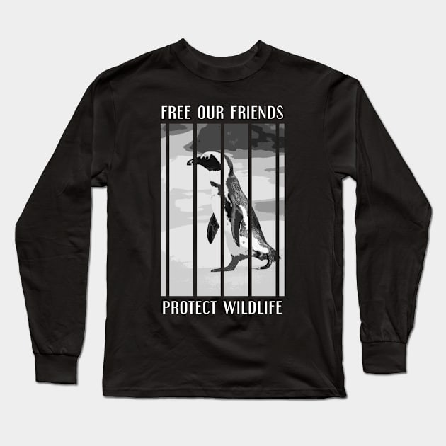 free our friends - penguins Long Sleeve T-Shirt by Protect friends